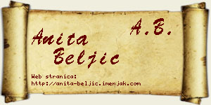 Anita Beljić vizit kartica
